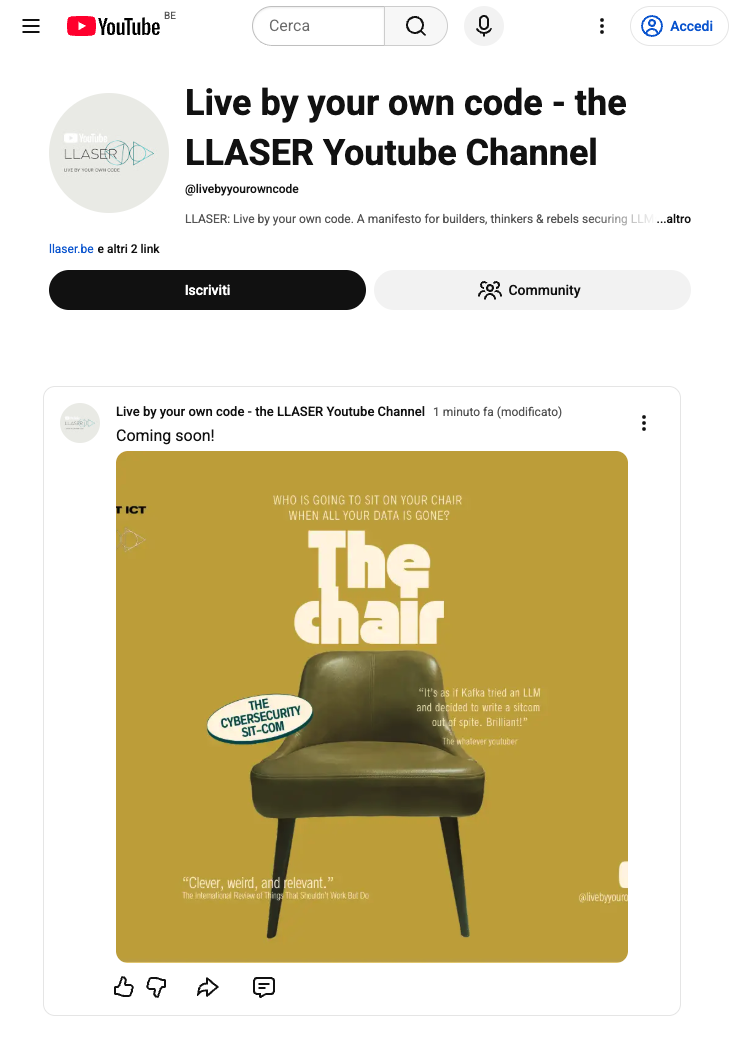 LLASER VLAIO Cybersecurity Live by your own code Youtube